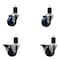 Service Caster 3'' Solid Poly Wheel Swivel 1-3/4'' Expanding Stem Caster Set 2 Brakes, 4PK SCC-EX20S314-SPUS-2-PLB-2-134 - alternate 1
